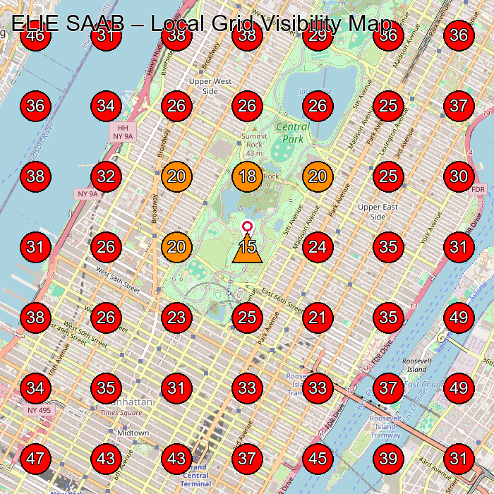 ELIE SAAB GeoGrid visibility map for Women'S Clothing Store in New York